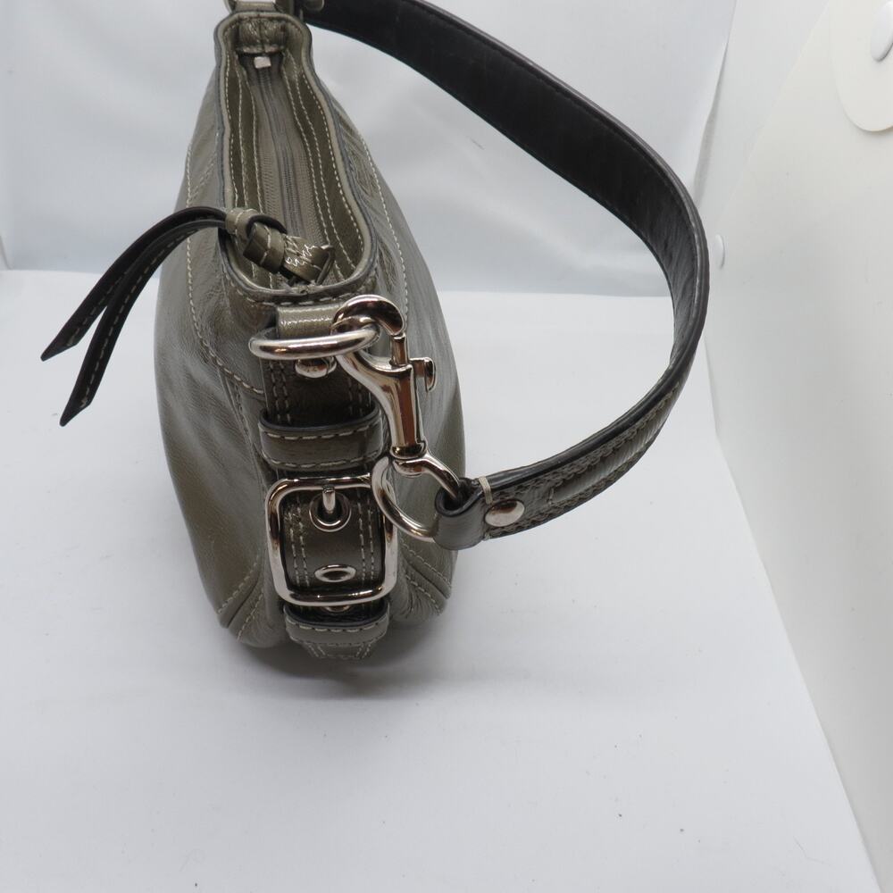 Coach Zoe Hobo Bag Olive Green Patent Leather Y2K Vintage Small Shoulder Purse - Picture 5 of 10